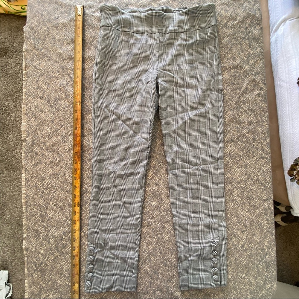Elliot Lauren Gray Plaid Slimming Pull on Pants